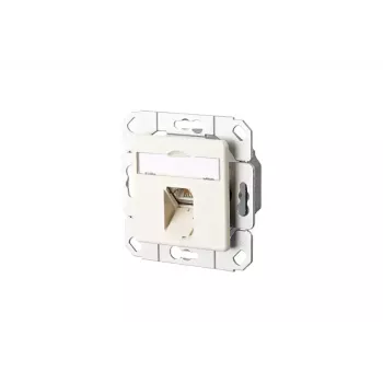 METZ CONNECT 130C371101-I – RJ45 kontaktligzda kabeļkanālam, 1 vai 2 porti, Cat.6A, balta