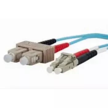 Optiskās šķiedras kabelis METZ CONNECT 151J1EOJO10E 2x SC–2x LC OM3 1 m Aqua