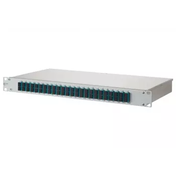 Patch panel 1U BTR METZ CONNECT 150255BA24-E ar SC savienotājiem, statīva montāža 482.6×44.5×242.5 mm