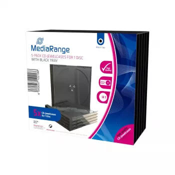 Jewel case MediaRange BOX31 Melns Caurspīdīgs