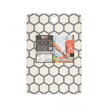 Resto Kitchenware 95402 taisnstūra plastmasas griešanas dēlis pelēkā un baltā krāsā