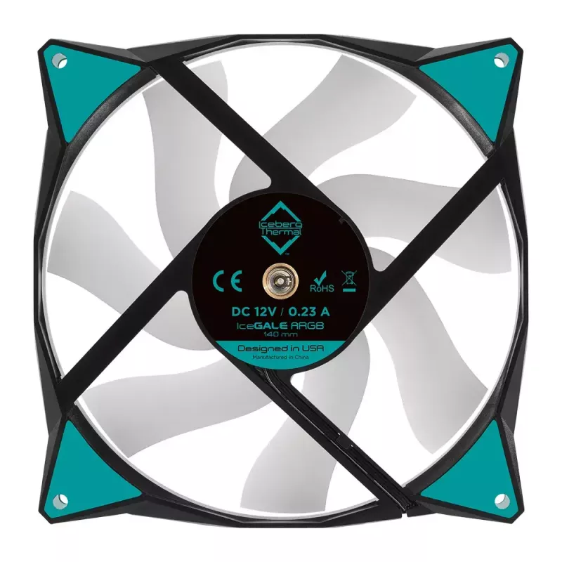 Datorsistēmas ventilators Iceberg Thermal IceGALE ARGB 14 cm Melns