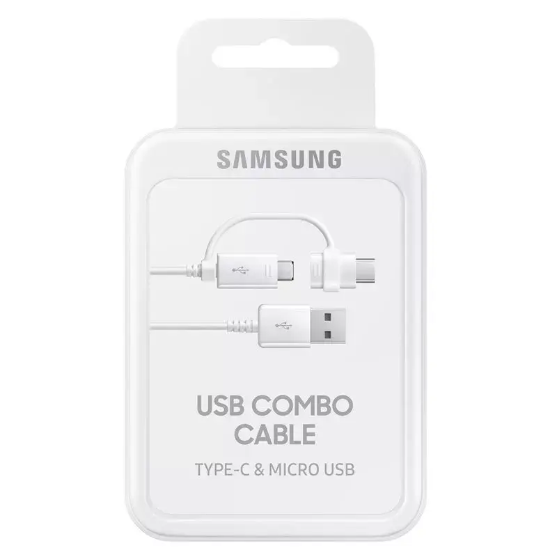 USB kabelis Samsung EP-DG930 1.5m USB A USB C/Micro-USB B Balts