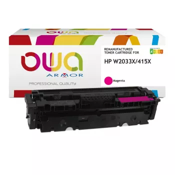 Toner OWA Armor saderīgs ar HP W2033X 415X 6000st 1000 lpp sarkans/magenta