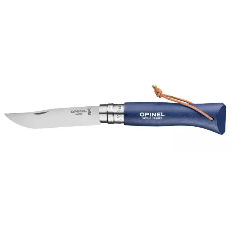 Kabatas nazis ar slīdošo bloķētāju Opinel N°08 Camper/Scout Blue, asmens garums 8,5 cm