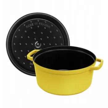 Staub Čuguna Apaļā La Cocotte 26 cm, Citron