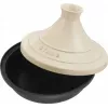 Čuguna tagine Staub 20 cm apaļa krēmkrāsā, modelis 40509-394