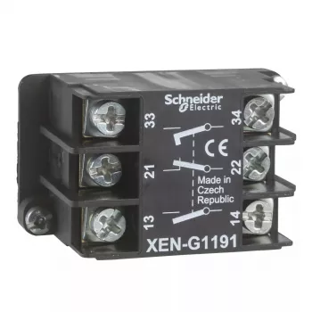 Palīgkontakts Schneider Electric XENG1191, melns, palīgkontaktu modulis