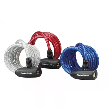 Kabeļu slēdzene MASTER LOCK 8127EURDPRO 1,8m x 8mm dažādās krāsās
