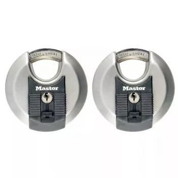 MASTER LOCK Discus atslēga 70mm nerūsējošais tērauds keyed alike 2-paka