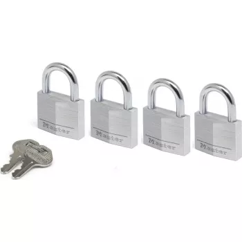 Slēdzeņu komplekts MASTERLOCK 9140EURQONOP 40 mm — 4 gab. kombināciju slēdzenes ar misiņa korpusu