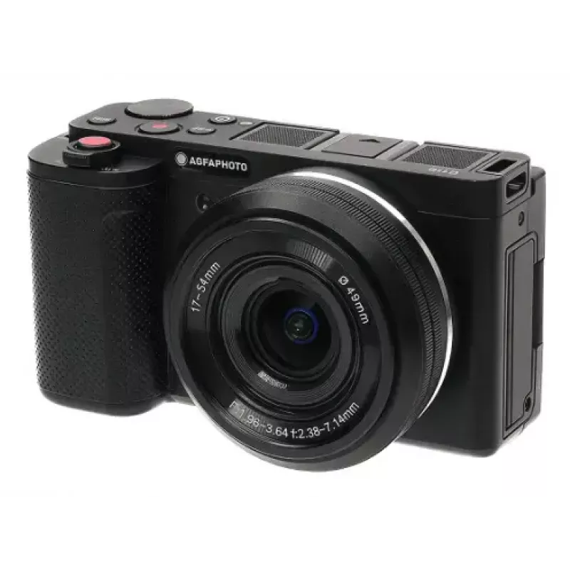 Kompaktkamera AgfaPhoto Realishot C110 — 24 MP, 1/3.06 collu CMOS, 3x optiskais tālummaiņas objektīvs, 4K, Wi‑Fi, 2.8 collu skārienekrāns, melna