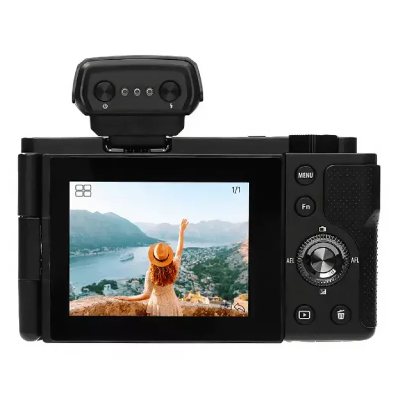 Kompaktkamera AgfaPhoto Realishot C110 — 24 MP, 1/3.06 collu CMOS, 3x optiskais tālummaiņas objektīvs, 4K, Wi‑Fi, 2.8 collu skārienekrāns, melna