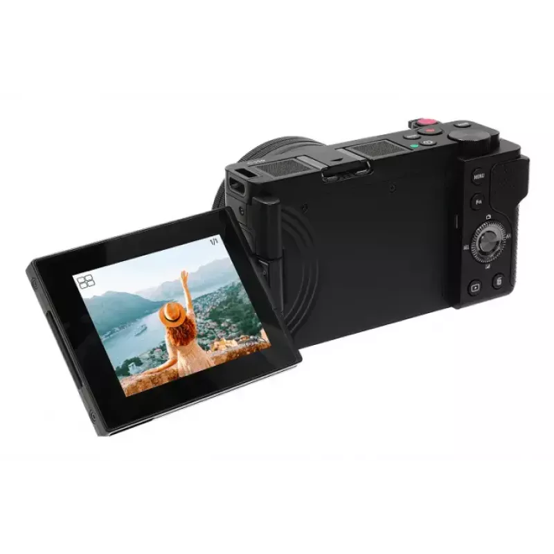 Kompaktkamera AgfaPhoto Realishot C110 — 24 MP, 1/3.06 collu CMOS, 3x optiskais tālummaiņas objektīvs, 4K, Wi‑Fi, 2.8 collu skārienekrāns, melna