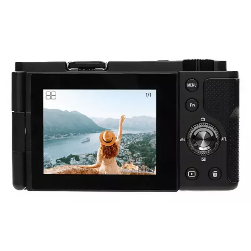 Kompaktkamera AgfaPhoto Realishot C110 — 24 MP, 1/3.06 collu CMOS, 3x optiskais tālummaiņas objektīvs, 4K, Wi‑Fi, 2.8 collu skārienekrāns, melna