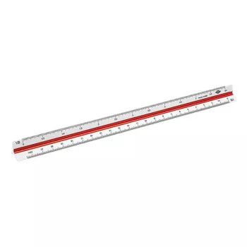 Lineāls WEDO 52 55001 300 mm Plastmasa Sarkans Balts 1 gab.