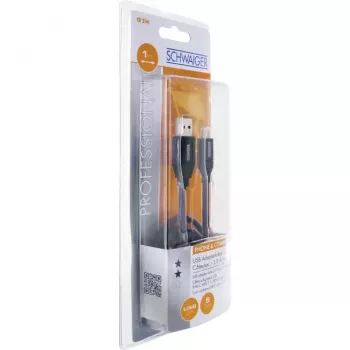 USB kabelis Schwaiger CK 3141 USB 3.2 Gen 1 1m USB A USB C Melns