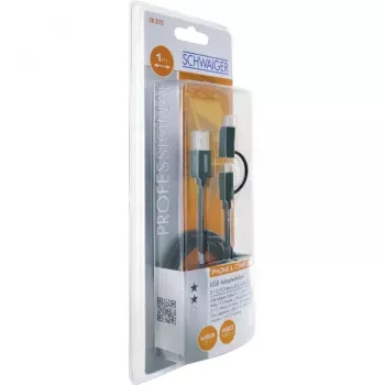 USB kabelis Schwaiger CK 3112 USB 2.0 1m USB A Micro-USB B Melns