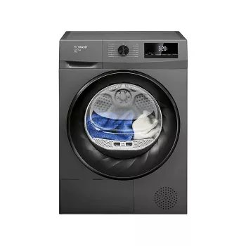 BOMANN WPT7154T Brīvi stāvošs priekšējās ielādes siltumsūkņa žāvētājs, 8 kg, Melns/Pelēks, 64 dB, energoklase D