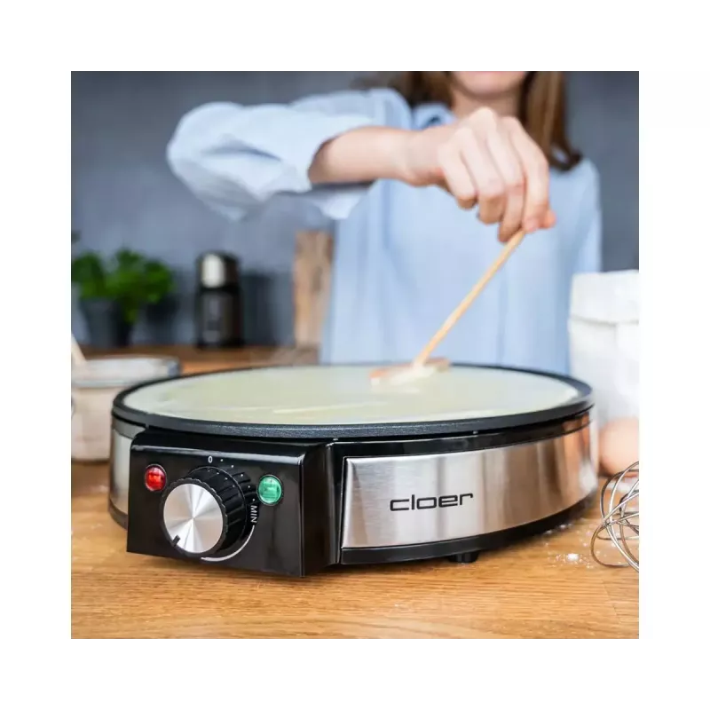 Cloer 6630 Pankūku panna 2 pankūkām Melns Nerūsējošais tērauds 30 cm