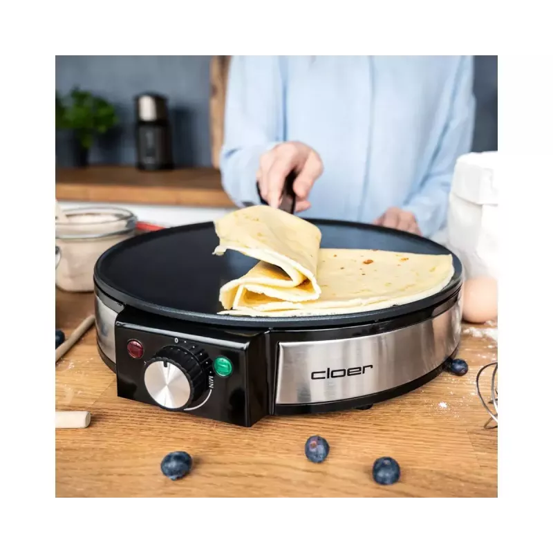 Cloer 6630 Pankūku panna 2 pankūkām Melns Nerūsējošais tērauds 30 cm