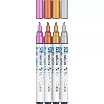 Marķieru komplekts Schneider ML01111501 Metālisks 4 gab. (Varš, Zelts, Sudrabs, Violeta)
