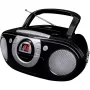 Pārnēsājama stereo sistēma Soundmaster SCD5100SW — analogais FM uztvērējs 87.5–108 MHz, CD/MP3 atskaņotājs, 1 W RMS, LED displejs, melna