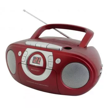 Pārnēsājama stereo sistēma Soundmaster SCD5100RO — CD/Kasešu atskaņotājs/Radio, pelēka/sarkana