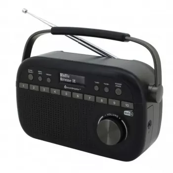 Portatīvais radio Soundmaster DAB280 — DAB+, FM, analogs un digitāls, 1,2 W, melns, maiņstrāva/baterija