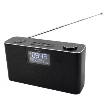 Personālais radio Soundmaster DAB700SW — Analogais un digitālais uztvērējs, DAB+ / FM, 12 W, 2,9 collu LCD, MicroSD, Melns
