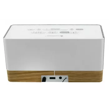 Radio pulkstenis Soundmaster UR630WE — FM/PLL/UKW, 6 W RMS, pelēks/balts