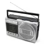 Portatīvais kasešu atskaņotājs Soundmaster RR20SI — FM/MW/SW radio, 3 W RMS, 3.5 mm austiņas, Melns/Sudrabs