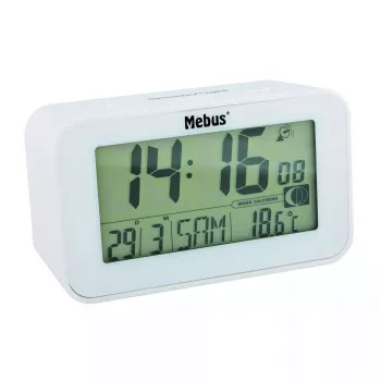 Modinātājpulkstenis Mebus 51461 Balts LCD Displejs Temperatūras Mērīšana