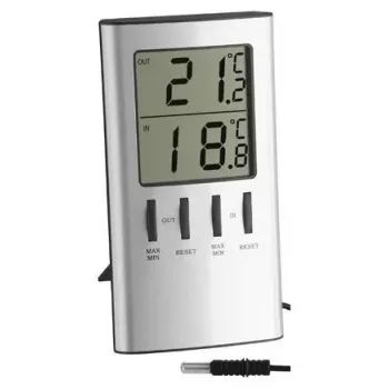 Elektroniskais vides termometrs TFA-Dostmann 30.1027 Iekštelpu Sudrabs °C