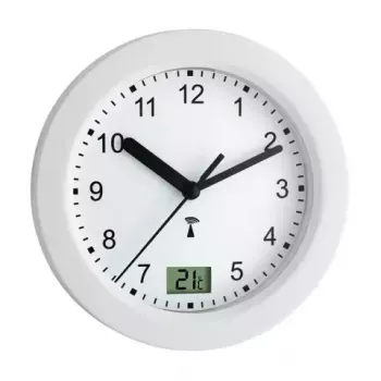 Sienas/galda pulkstenis TFA 60.3501 — apaļš balts, 170×59 mm, AA 1,5 V