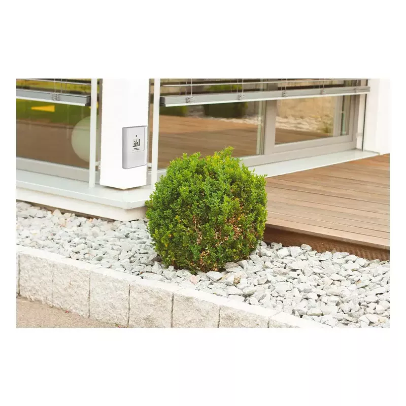 Laika stacija tfa dostmann Casa White LCD — iekštelpu/āra, bezvadu 0.433 GHz, AA 1.5 V, 141×100×48 mm