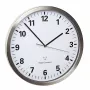 Sienas/galda kvarca pulkstenis TFA 60.3523.02 — apaļš sudrabs/balts, 305 mm, AA 1,5 V
