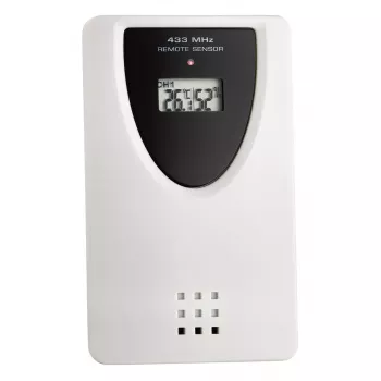 Laikapstākļu displejs TFA Dostmann Sky Black LCD, bezvadu termometrs-higrometrs (iekštelpām/ārtelpām, 0.433 GHz, AAA)
