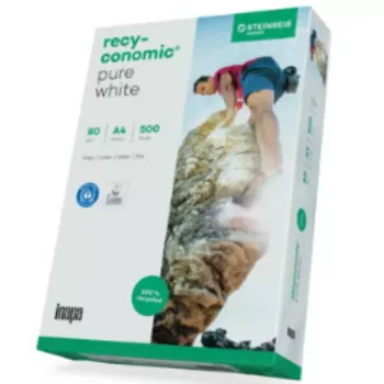 A4 biroja papīrs inapa-tecno recyconomic pure white 80g 500 loksnes