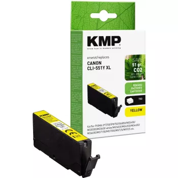 KMP kasetne Canon CLI-551 Y XL – dzeltena, palielināta ietilpība
