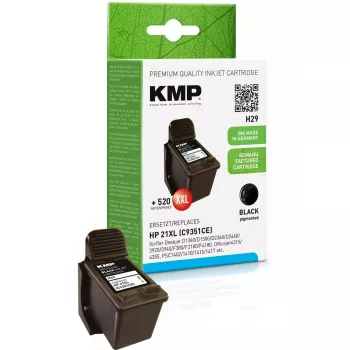 Kasetne KMP HP C9351AE Nr.21 melna 520 S. H29 pārlādēta