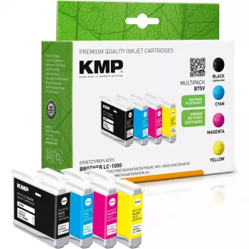 KMP Brother LC-1000VAL Multipack – melna, ciāna, fuksīna, dzeltena (400–500 lpp melnajai)