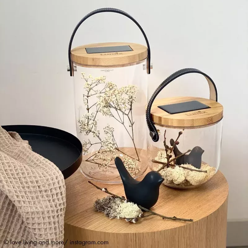 Galda lampa Krinner LUMIX Deco Glass Basic LED Caurspīdīgs Bambusa Stikls