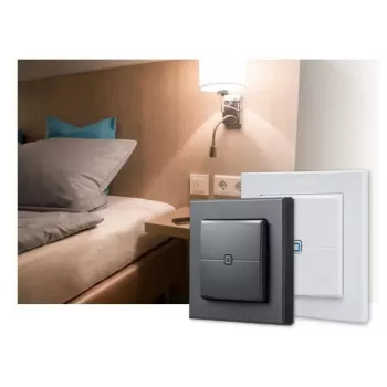 Bezvadu sienas spiedpoga eQ-3 Homematic IP HmIP-WRC2-2 — RF, baterija (AAA), 86×86×19 mm, balta