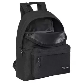 Mugursoma PEDEA Style 33,8 cm (13,3 colli) ierīcēm, melna, 1 priekšējā kabata, rokturi, plecu siksna
