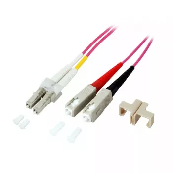 Šķiedru optikas kabelis EFB Elektronik LC-SC 50/125µ InfiniBand 1 m Rozā