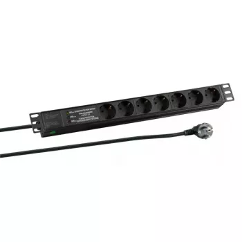 Pagarinātājs EFB Elektronik EK631DE.3, 2 m, 7 kontaktligzdas, C tipa spraudnis, 16 A, iekštelpām, melns