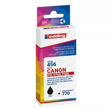 Tintes kasetne Edding EDD-456 saderīga Canon, melna, 22 ml, 770 lpp., viens iepakojums