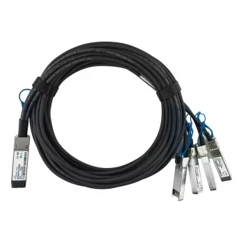 DAC kabelis BlueOptics MCP7F00-A01AR-BL 2m QSFP28 uz 4x SFP28 Melns