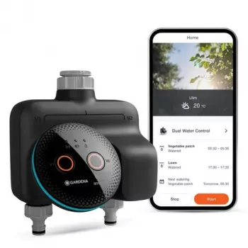 GARDENA viedais ūdens kontrolleris Wireless 19034-20 — Bluetooth, baterija (AA), melns
